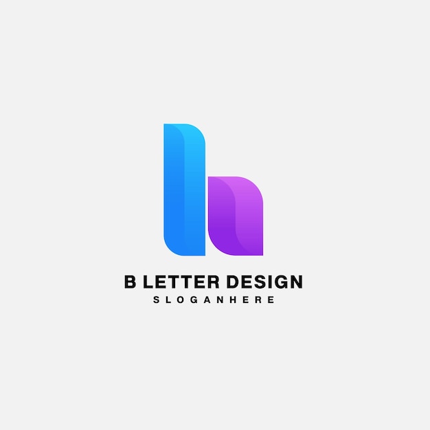 Vector b letter design gradient color symbol