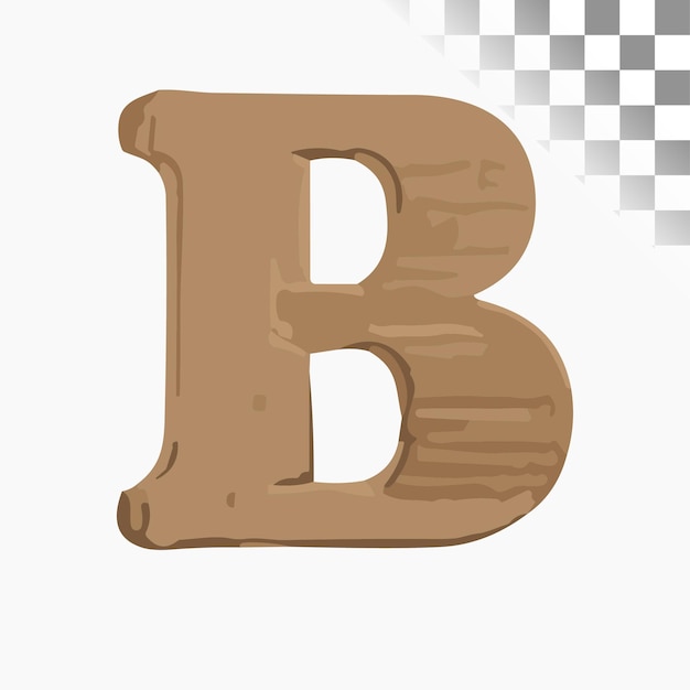 Vector b letter design stylish font cardboard alphabet