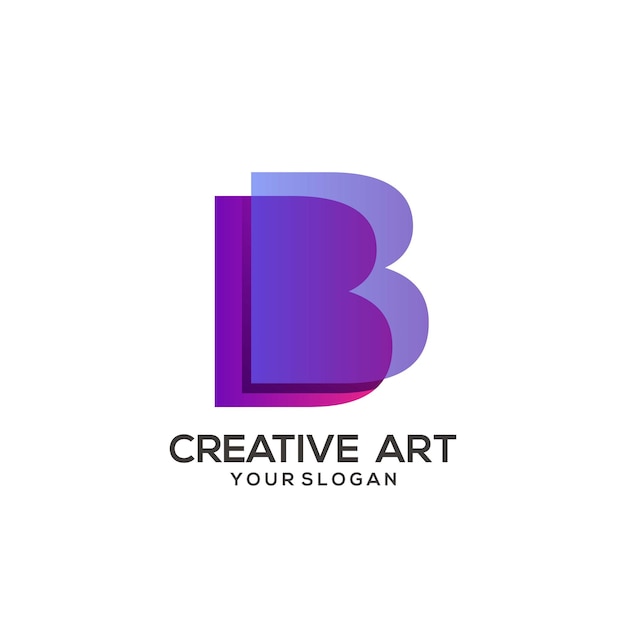 B letter logo colorful gradient design