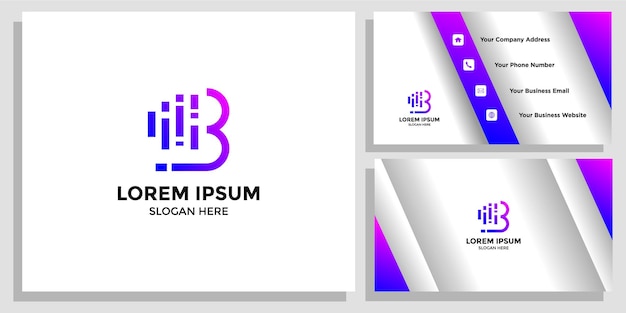 B 文字ロゴ デザインとブランディング カード