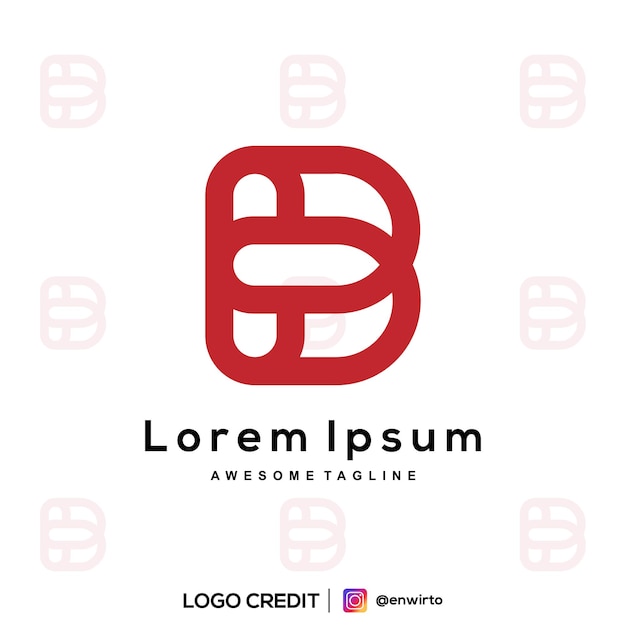 B letter logo design icon