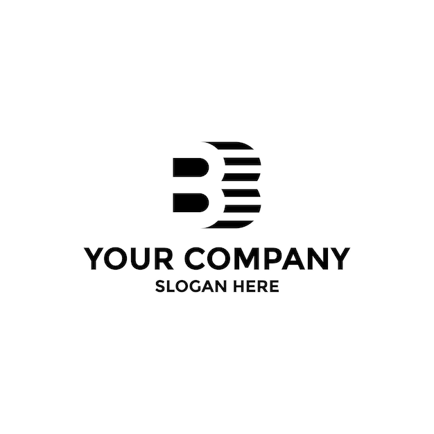 b letter logo design template