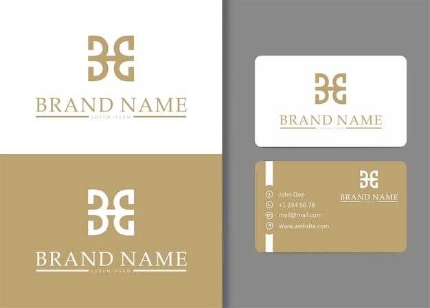 B Letter Logo Design With Business Card Vector