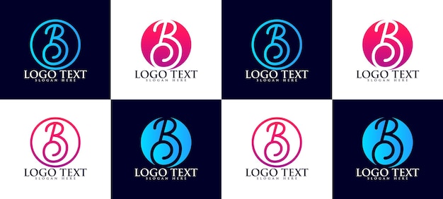 B 문자 로고, 고급 문자 b 모노그램 세리프 로고 디자인