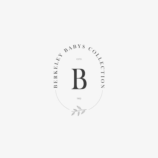 B Letter-logo met creatief bloemenconcept voor bedrijfsschoonheid, onroerend goed Premium Vector