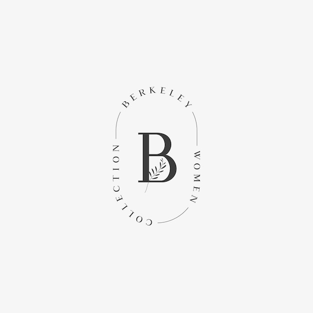 B letter-logo met creatief bloemenconcept voor bedrijfsschoonheid, onroerend goed premium vector