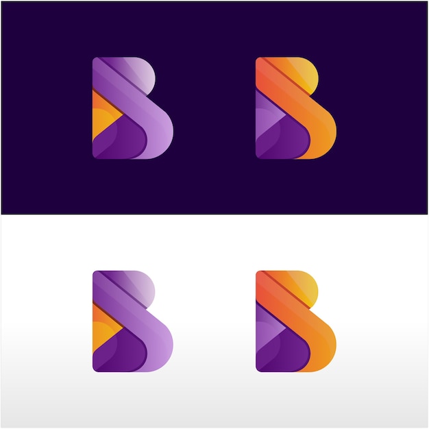 B letter modern logo colorful