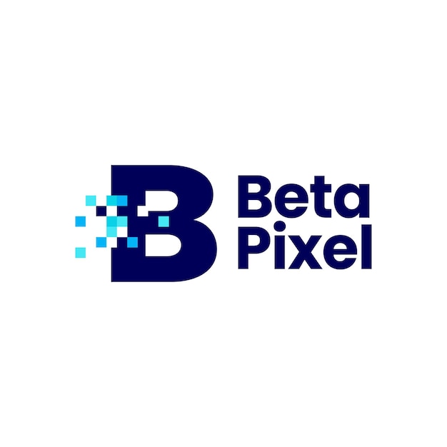 B letter pixel mark digitale 8 bit logo vector pictogram illustratie