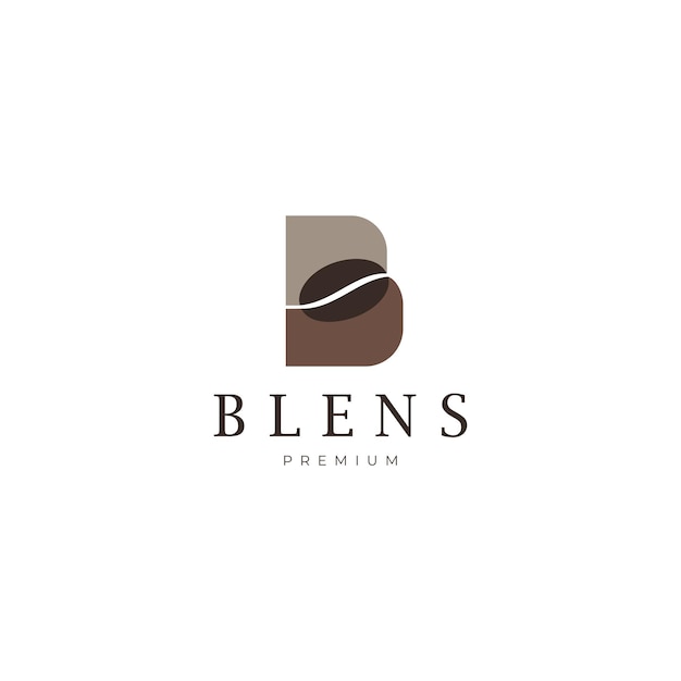 B letter with coffee bean blends logo design concept