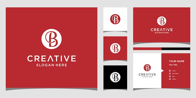 B logo design with business card template