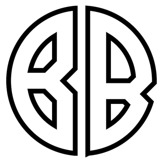 Vector b monogram-logo in een cirkelvormig ontwerp