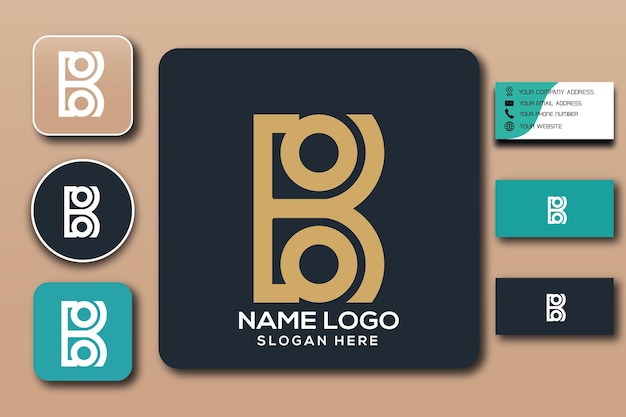 B monogram logo template