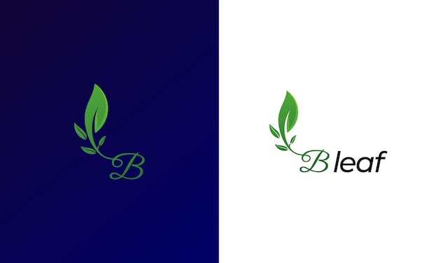 B monogram logotype for leaf inspiration