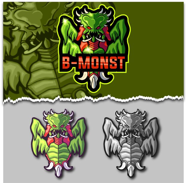 B monster mascot logo