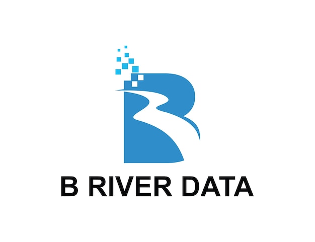 Vector b river data letter b river data logo