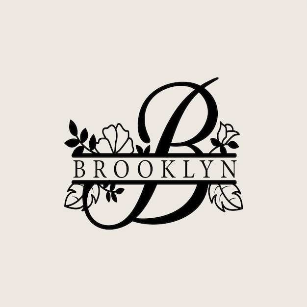 Vector b split monogram logo design