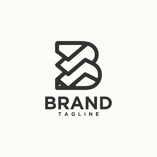 B スタックロゴの文字デザインのシンボルあなたのビジネス会社に最適なベクトルイラスト
