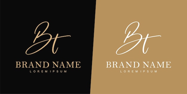 B and T letter logo design template