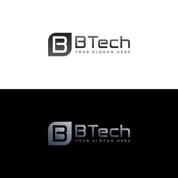 벡터 b tech 로고 디자인 일러스트레이션