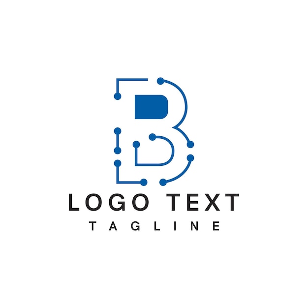 B tech logo premium vector template