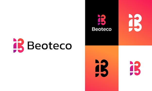 Vector b technologie connect en link pictogram modern app pictogram logo ontwerp voor bedrijf teken