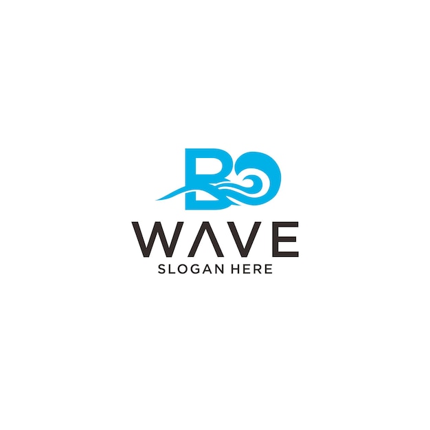 Шаблон дизайна логотипа b wave