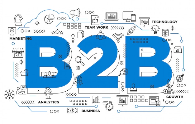 Vector b2b business to business iconic background