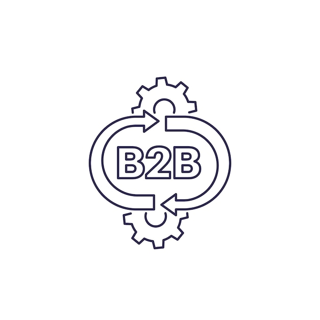 B2b service vector lijn pictogram op wit