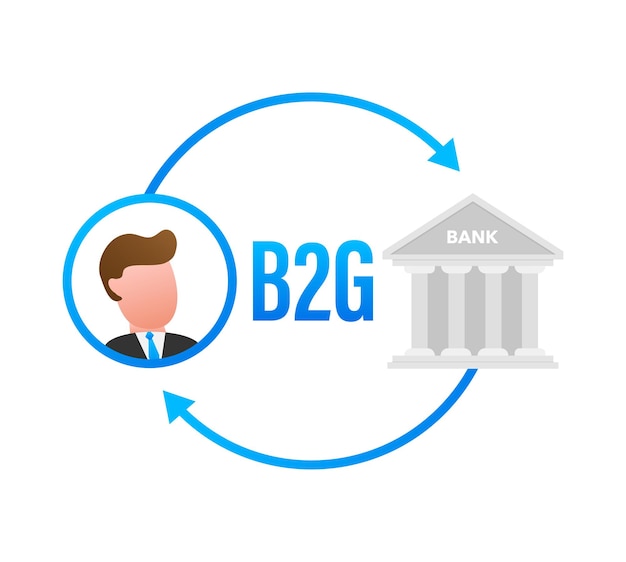 B2G or Business to Government Marketing Vector Illustration Icon for marketing design