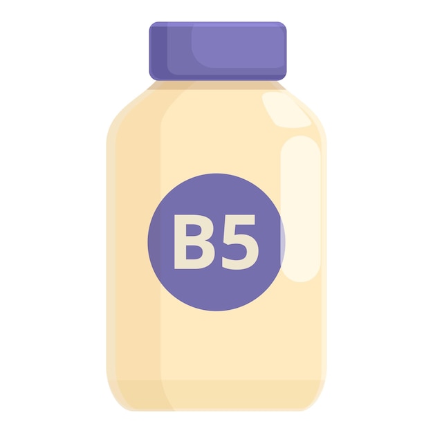 B5 vitamin bottle icon cartoon vector Sugar nutrition