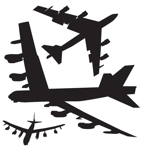 B52 bomber icon silhouette vector design