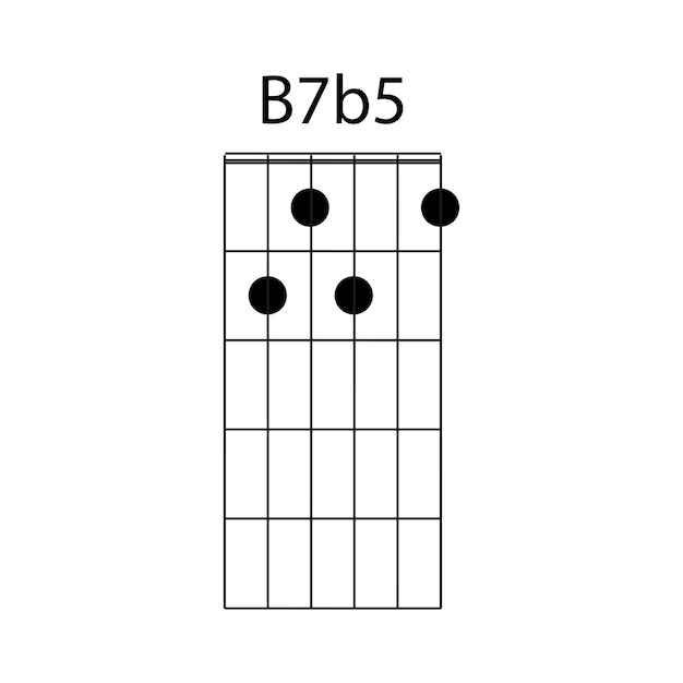 Вектор Значок гитарного аккорда b7b5