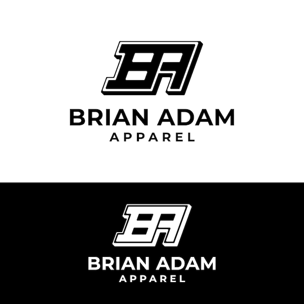 BA BA AB brief Monogram Logo ontwerpsjabloon