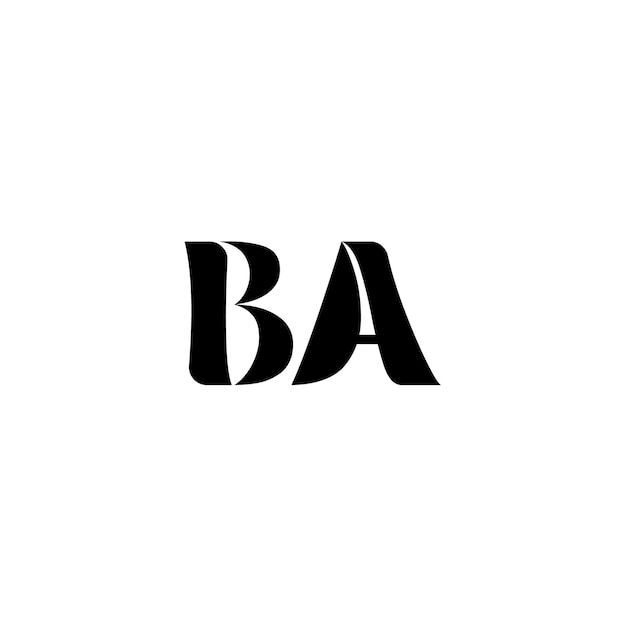 BA monogram logo design letter text name symbol monochrome logotype alphabet character simple logo