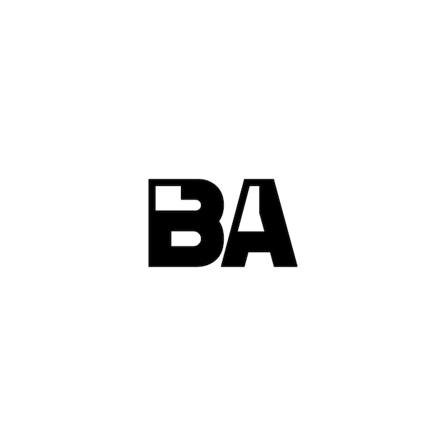 BA monogram logo design letter text name symbol monochrome logotype alphabet character simple logo