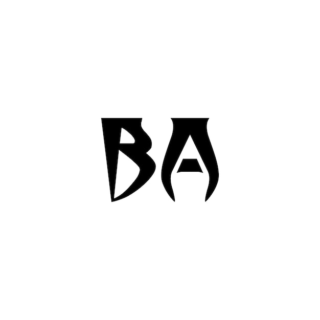 BA monogram logo design letter text name symbol monochrome logotype alphabet character simple logo