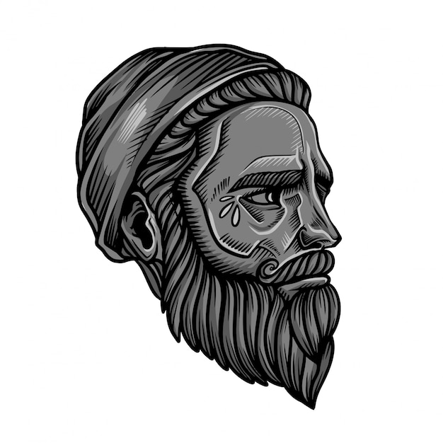 Baard hipster hoofd vector