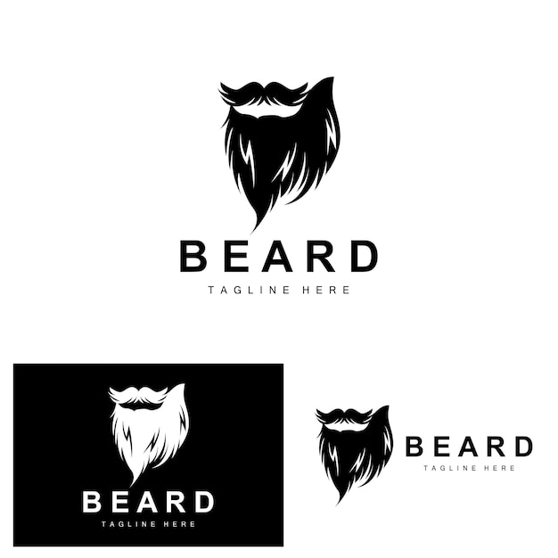 Baard Logo Vector Barbershop Design voor mannelijke verschijning Kapper haarmode