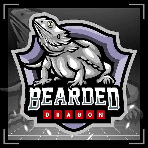 Baardagaam mascotte esport logo ontwerp