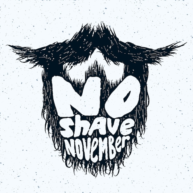 Baardsilhouet met No Shave November-belettering