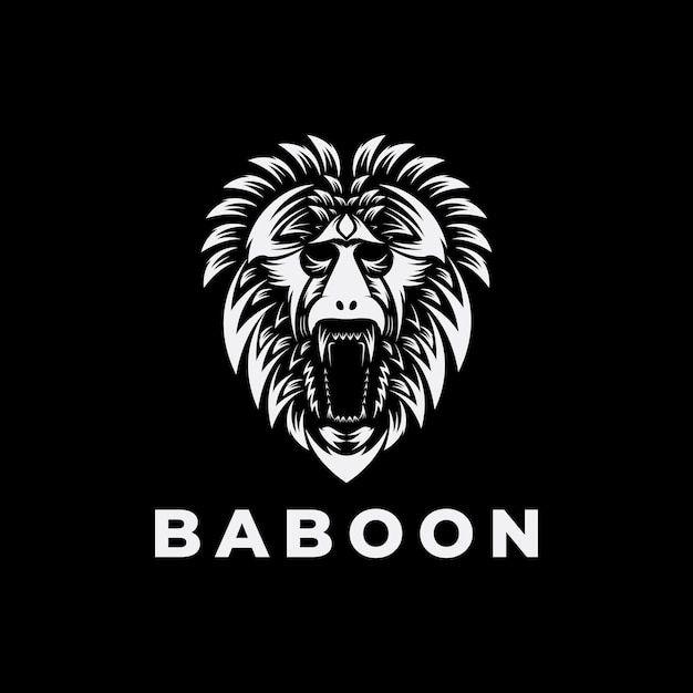 BABOON LOGO VECTOR DESIGN ILLUSTRATION SYMBOLS ICON