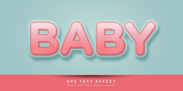 baby 3D bewerkbaar teksteffect
