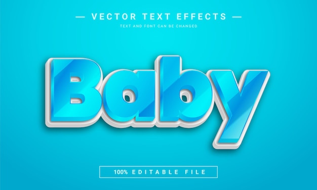 Baby 3d bewerkbare teksteffectsjabloon