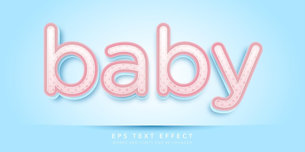 baby 3d editable text effect