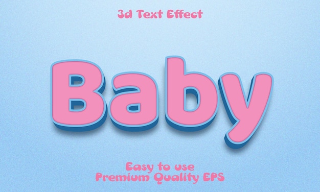 Vector baby 3d text effect