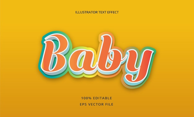 Baby 3d text effect