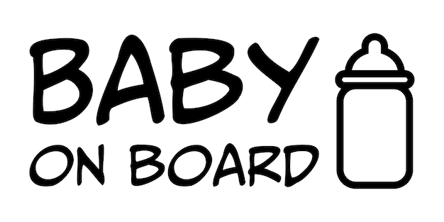 Baby aan boord met melkfles Autosticker voor baby