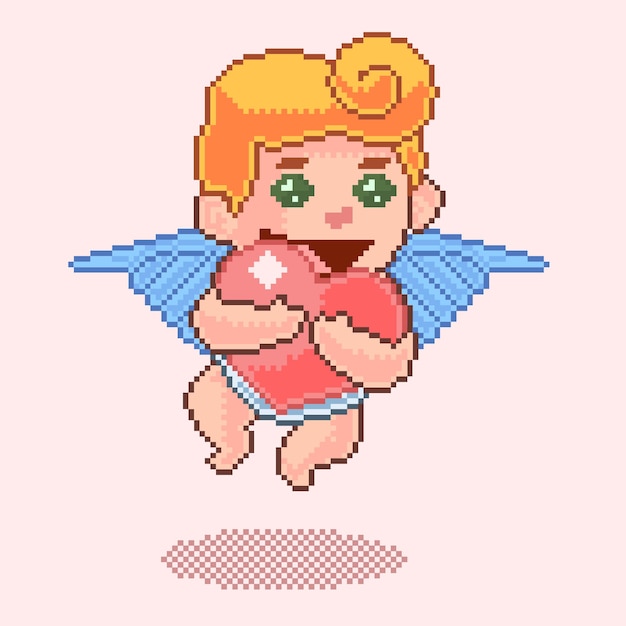 Baby angel love pixel art style 4