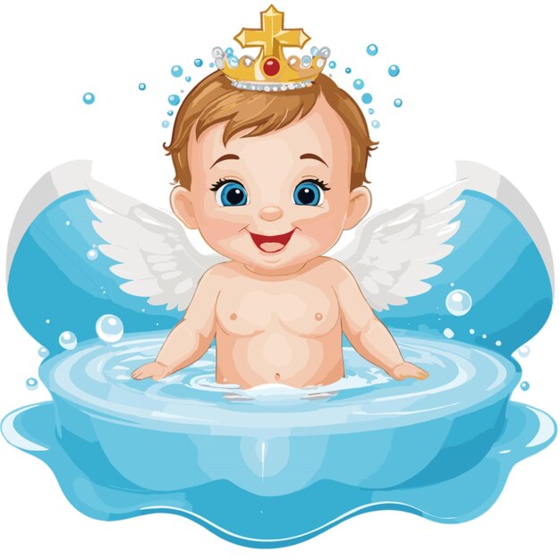 Vector baby angel vector on a white background