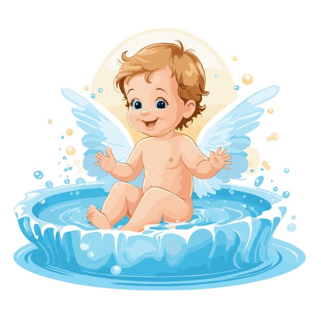 Vector baby angel vector on a white background